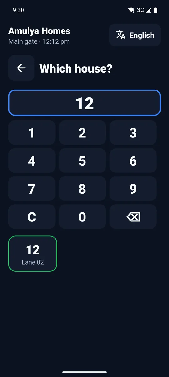Which house screen with the number 12 typed and the Lane 02 12 tile