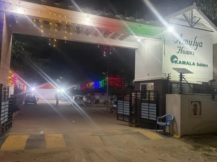 The main gate lit up for Ganesh Chaturthi, 2026